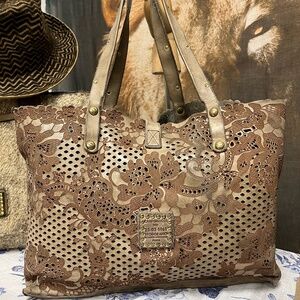 Brown Campomaggi Floral Bag